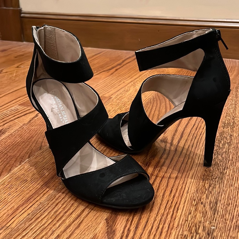Black strappy pumps